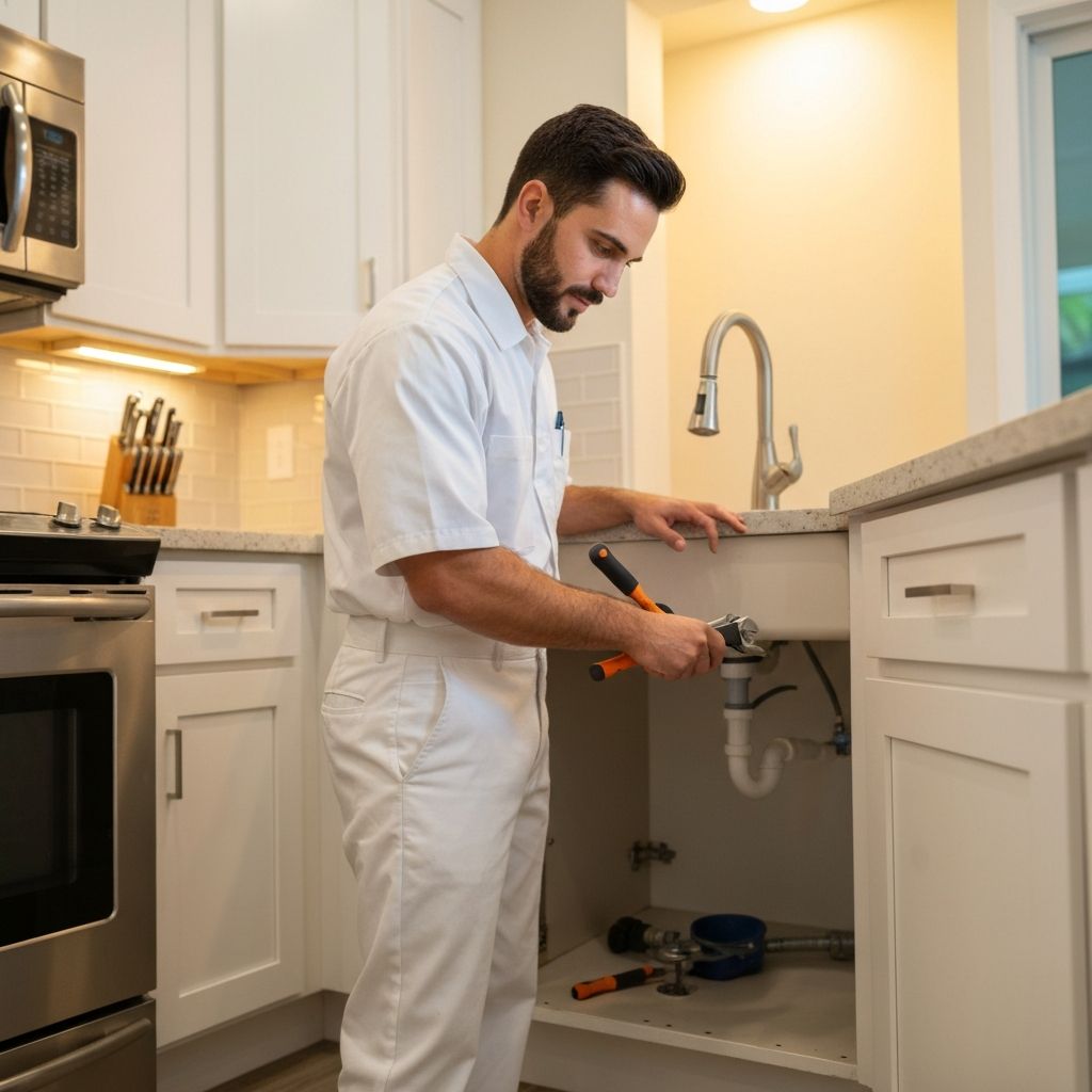 Professional plumber at work in South Florida